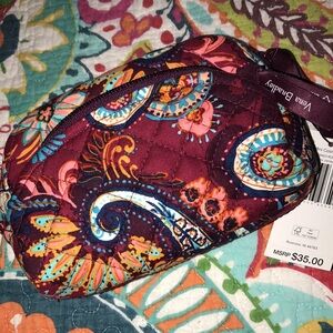 Vera Bradley Paisley Cosmetic Bag - Burgundy and Multicolor
